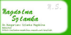 magdolna szlanka business card